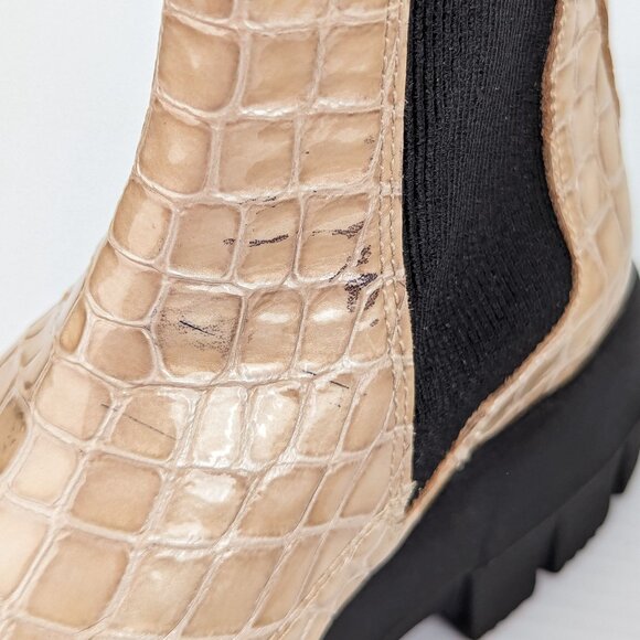 Topshop Wmn Alpha Patent Leather Croc Festival Chelsea Platform Boots 9US EUR40 - Picture 5 of 9